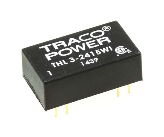 63-7773-07　TRACOPOWER THL 3WI 3W Isolated DC-DC Converter Through Hole, Voltage in 9 → 36 V dc, Voltage out 24V dc　THL 3-2415WI