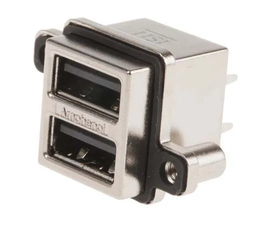 63-7763-59　Amphenol MUSB Series, Dual Port Through Hole Type A USB Connector, Receptacle　MUSBC51100