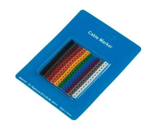 63-8016-16　RS PRO Clip On Cable Marker, Pre-printed 0 → 9 Black, Brown, Green, Grey, Orange, Red, Violet, White, Yellow　812-1203