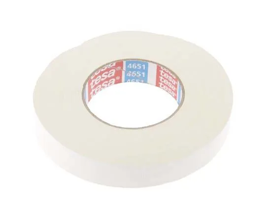 63-7817-61　Tesa Tesa 4651 Acrylic Coated White Cloth Tape, 25mm x 50m, 0.31mm Thick　04651-00510-00