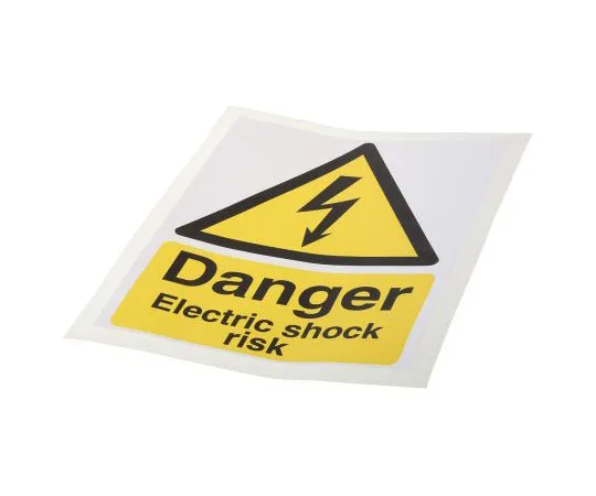 63-7965-96　RS PRO Electricity Danger Label (English), Black/White/Yellow Self-Adhesive Vinyl　776-0995