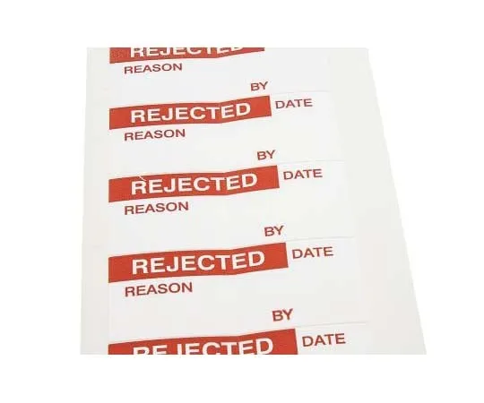 63-7809-31　RS PRO Adhesive Pre-Printed Adhesive Label-Rejected-. Quantity: 140　758-7995