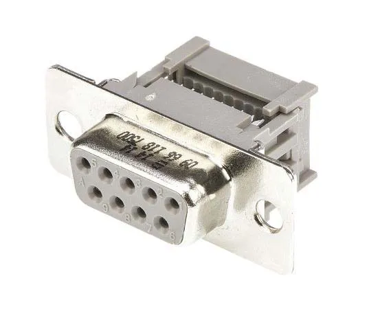 63-7785-52　Harting 2.77mm Pitch 9 Way IDC D-Sub Ribbon Cable Connector, Socket, Metal Shell　9661187500