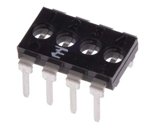 63-7793-97　TE Connectivity Shunt Black DIP Switch 8 Way 4 Row 2.54mm Pitch　1825190-3