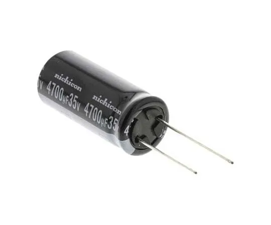 63-7782-60　Nichicon 4700μF 35V dc Aluminium Electrolytic Capacitor, Through Hole 16 (Dia.) x 35.5mm +105°C 16mm 7.5mm　UVY1V472MHD