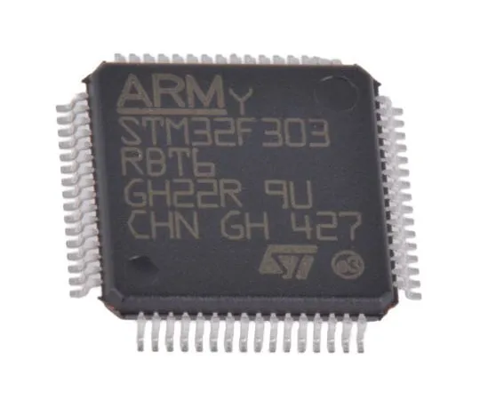63-8012-94　STMicroelectronics STM32F303RBT6, 32bit ARM Cortex M4 Microcontroller, 72MHz, 256 kB Flash, 64-Pin LQFP　STM32F303RBT6