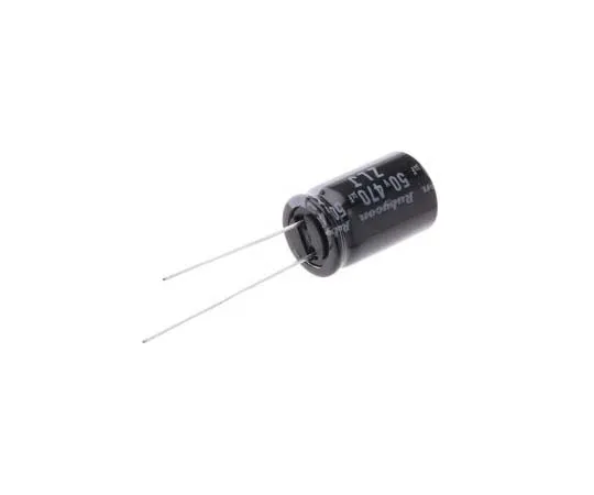 63-7798-96　Rubycon 470μF 50V dc Aluminium Electrolytic Capacitor, Through Hole 12.5 (Dia.) x 20mm +105°C 12.5mm 5mm　50ZLJ470M12.5X20