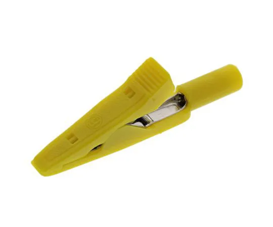 63-7979-62　Hirschmann Test & Measurement Crocodile Clip, Brass, Bronze Contact, 8A, Yellow　930317803