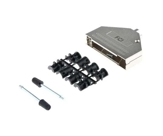 63-7784-09　Amphenol FCI 8655MH Series Die Cast Zinc D-sub Connector Backshell, 37 Way, Strain Relief　8655MH3701BKLF