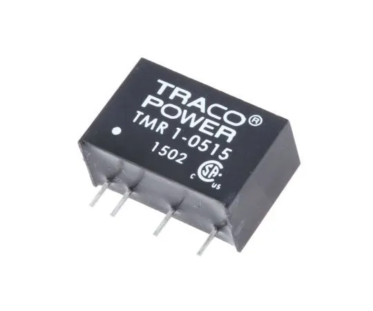 63-7970-27　TRACOPOWER TMR 1 1W Isolated DC-DC Converter Through Hole, Voltage in 4.5 → 9 V dc, Voltage out 24V dc　TMR 1-0515