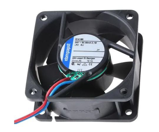 63-8018-12　ebm-papst 600N Series Axial Fan, 60 x 60 x 25mm, 43m³/h, 2.1W, 24 V dc　614NH