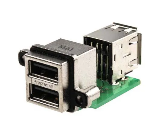 63-7763-52　Amphenol MUSB Series, Dual Port Right Angle Through Hole Type A USB Connector, Receptacle　MUSBC31130
