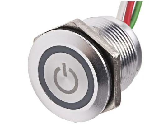 63-8029-76　Push Button Touch Switch, Latching, NO ,Illuminated, Green, Red, IP68 Brass, 5 → 30V dc　823-2731