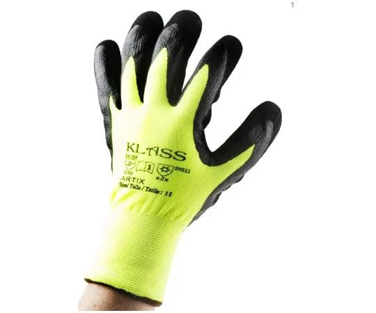 63-8048-23　RS PRO Cotton Latex-Coated Cold Resistant Gloves, size 11, Black　869-1654