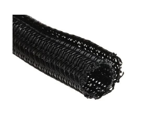 63-7994-20　Alpha Wire Braided PET Black Cable Sleeve, 9.53mm Diameter, 15m Length　G1303/8 BK007