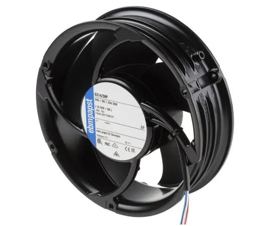 63-8052-67　ebm-papst 6300 Series Axial Fan, 171.5 x 50.8mm, 545m³/h, 31W, 24 V dc　6314/2HP