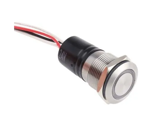 63-7768-97　Bulgin Single Pole Single Throw (SPST) Momentary Blue LED Push Button Switch, IP66, 19.2 (Dia.)mm, Panel Mount　MPI002/FL/BL/24