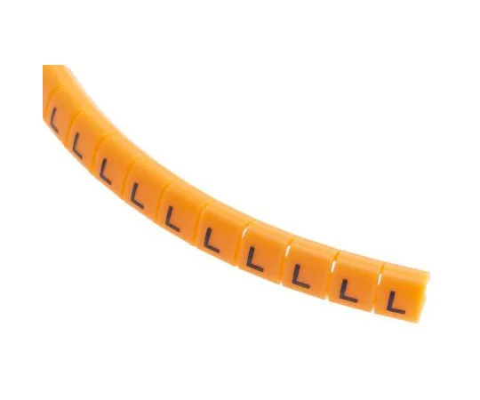 63-8016-40　RS PRO Snap On Cable Marker, Pre-printed L Black on Orange 3 → 3.4mm Dia. Range　812-1310