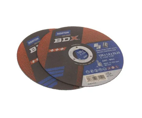 63-7992-20　Norton BDX Cutting Disc Aluminium Oxide Cutting Disc, 125mm Diameter, 1mm Thick　66252831541