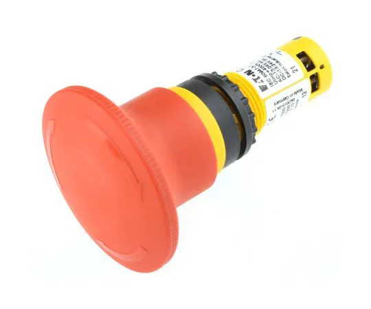 63-7991-16　Eaton, Red, Twist to Reset 60mm Mushroom Head Emergency Button　121613 & C22-PVT60P-K02