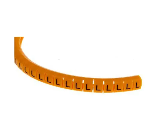 63-8016-62　RS PRO Snap On Cable Marker, Pre-printed L Black on Orange 4 → 5mm Dia. Range　812-1464