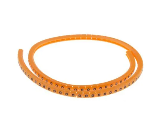 63-8016-28　RS Pro Snap On Cable Marker, Pre-printed 0 Black on Orange 3 → 3.4mm Dia. Range　812-1247