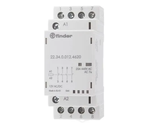 63-7966-16　Finder 4 Pole Contactor, 25 A, 12 V dc Coil, 2NO/2NC, 4 kW　22.34.0.012.4620
