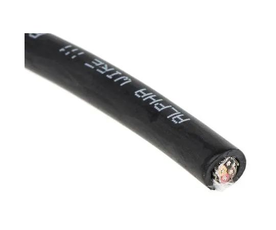 63-8059-67　Alpha Wire 4 Core Foil and Braid Industrial Cable, 0.23 mm²(CE, CSA, UL) Black 30m Reel, Xtra-Guard 4 Series　45114 BK005