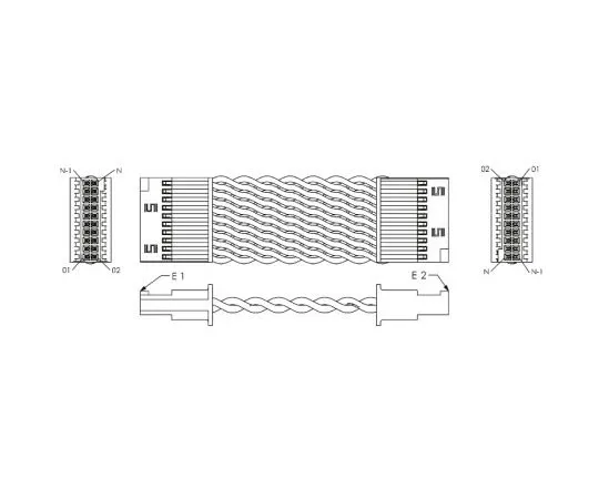 63-8123-81　Serial Cable Assembly 127mm 15-Pin TFM-WT to 15-Pin TFM-WT　SFSD-15-28-H-05.00-DR-NUX