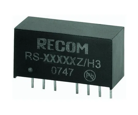 63-8321-03　Recom RS 2W Isolated DC-DC Converter Through Hole, Voltage in 18 → 72 V dc, Voltage out 12V dc　RS-4812SZ/H3