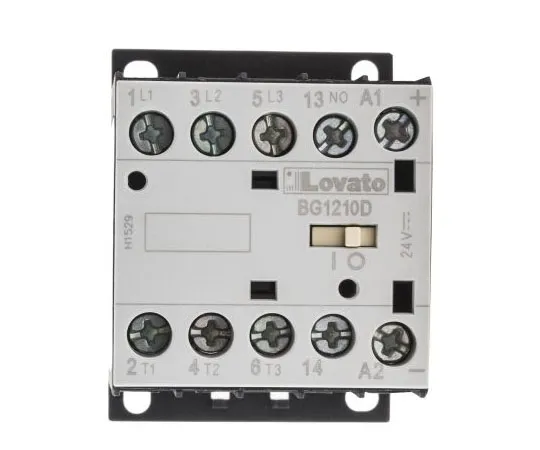 63-8062-30　Lovato 3 Pole Contactor, 12 A, 24 V dc Coil, Orange, 3NO/1NO, 5.5 kW　11BG1210D024