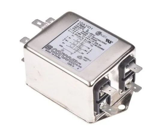 63-8057-45　TE Connectivity Corcom AYO Series 10A 250 V ac 50 Hz, 60 Hz Flange Mount RFI Filter, with Spade Terminals 3 Phase　6609066-3