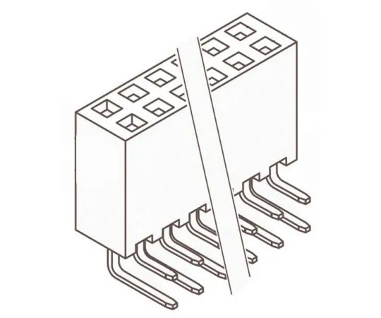 63-8122-60　Samtec SSW Series 2.54mm Pitch 20 Way 2 Row Right Angle PCB Socket, Through Hole, Solder Termination　SSW-110-02-G-D-RA