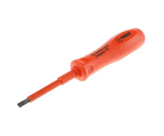 63-8074-96　RS Pro, VDE 1000V Approved Slotted Insulated Screwdriver 5 x 1 mm Tip 75 mm Alloy Steel　911-1109