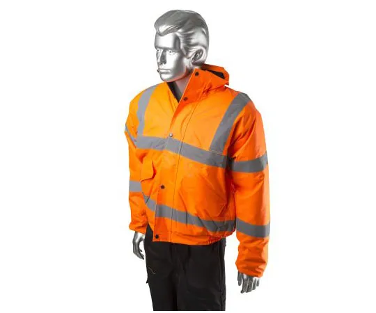 63-8084-92　RS PRO Orange Men's L Waterproof Polyester Hi Vis Bomber Jacket　918-5961