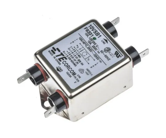 63-8057-33　TE Connectivity Corcom SB Series 10A 250 V ac 50 Hz, 60 Hz Flange Mount RFI Filter, with Spade Terminals, Single Phase　1-1609034-5