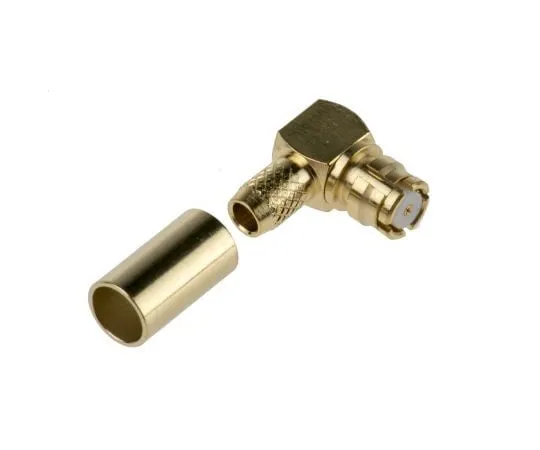63-8054-97　RS PRO Right Angle 50Ω Cable Mount SMP Connector jack, Crimp (Outer), Solder (Inner) Termination Coaxial (RG174) Gold　878-2429