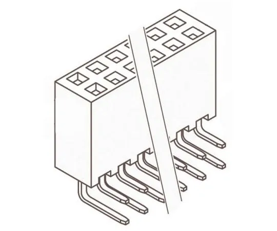 63-8122-55　Samtec SSW Series 2.54mm Pitch 8 Way 2 Row Right Angle PCB Socket, Through Hole, Solder Termination　SSW-104-02-G-D-RA