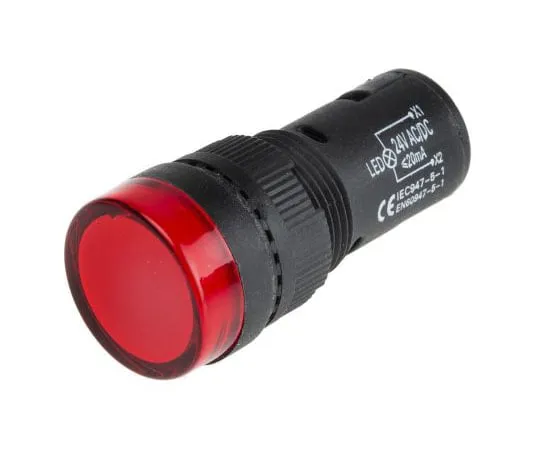 63-8073-91　RS PRO Red LED Pilot Light, 16mm Cutout, IP40, Round, 24 V ac/dc, 20 mA　909-2443