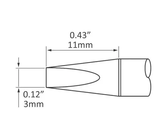 63-8121-97　Metcal 3 mm Straight Conical Soldering Iron Tip for *** with MFR-1110; MFR-1161; MFR-2211; MFR-2241 System & MFR-H1-SC　SFP-CH30