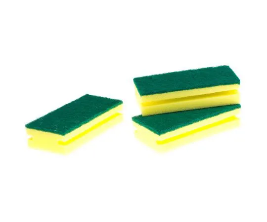 63-8068-84　Black, Yellow Sponge Scourer Sponge with Scouring Pad　898-8295