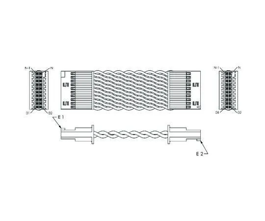 63-8123-77　Serial Cable Assembly 127mm 20-Pin TFM-WT to 20-Pin TFM-WT　SFSD-20-28-H-05.00-DR-NDX