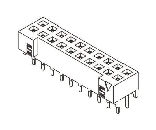 63-8123-67　Samtec S2M Series 2mm Pitch 14 Way 2 Row Straight PCB Socket, Through Hole, Solder Termination　S2M-107-01-L-D