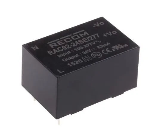 63-8070-37　Recom 2W 1 Output Embedded Switch Mode Power Supply SMPS, 83mA, 24V dc Encapsulated　RAC02-24SE/277