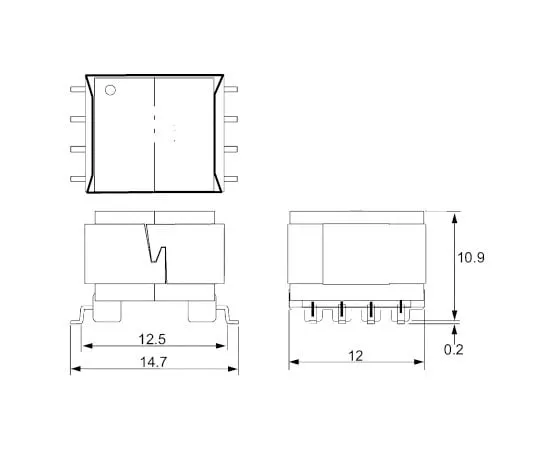 63-8121-69　1:1 Surface Mount Telecom Transformer, 3mH, 0.36Ω　PT4SM