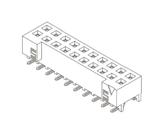 63-8123-66　Samtec S2M Series 2mm Pitch 50 Way 2 Row Straight PCB Socket, Surface Mount, Solder Termination　S2M-125-02-S-D