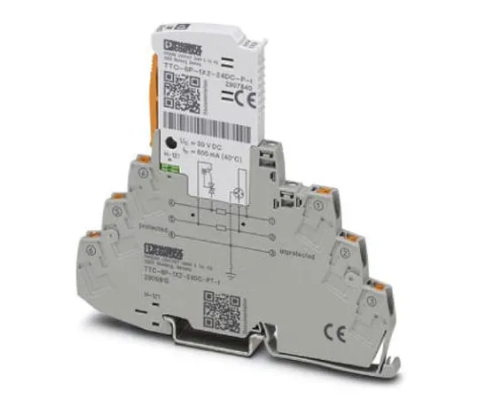 63-8442-30　Phoenix Contact TTC-6P-1X2-24DC-PT-I Series 30 V dc Maximum Voltage Rating 10 (Discharge)kA Maximum Surge Current Surge　2906815