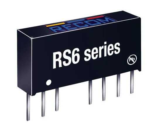 63-8385-74　Recom RS6 6W Isolated DC-DC Converter Through Hole, Voltage in 9 → 18 V dc, Voltage out 5V dc　RS6-1205S