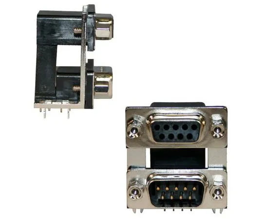 63-8431-13　Norcomp 189 Series, 9 Way Right Angle Stacked PCB D-Sub Connector Female/Male, 2.769mm Pitch, with 4-40 Hex Standoff,　189-009-313R491