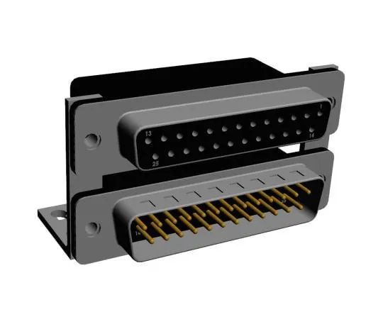 63-8431-28　Norcomp 189 Series, 25 Way Right Angle Stacked PCB D-Sub Connector Female/Male, 2.769mm Pitch, with 4-40 Hex Standoff,　189-025-313R491